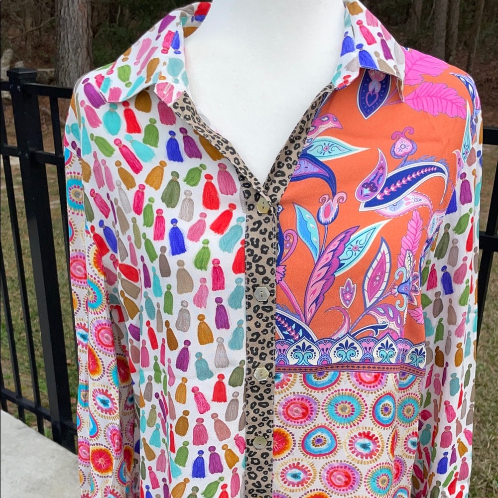 John Mark Colorful Patterned Button Down Shirt - image 5